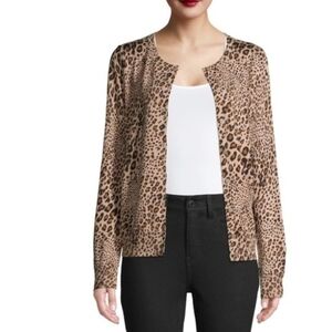 Chic Animal Print Cardigan